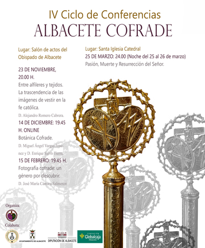 La Junta de Cofradías inicia el próximo martes el IV Ciclo de Conferencias “Albacete Cofrade”.